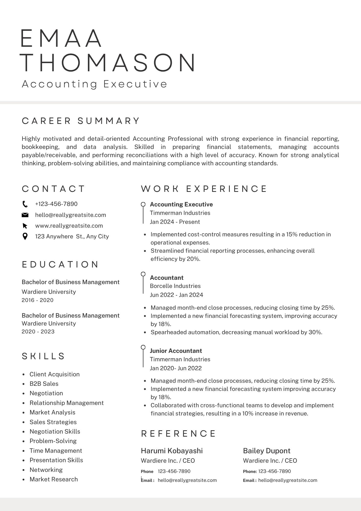Executive CV Template